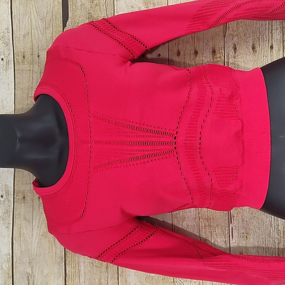 Fabletics Tops - Fabletics Jaymee Mesh Long Sleeve Crop Top